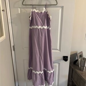 Amazon Lavender Maxi Dress with White Trim